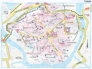 Map of Toledo (Spain) with sights and landmarks