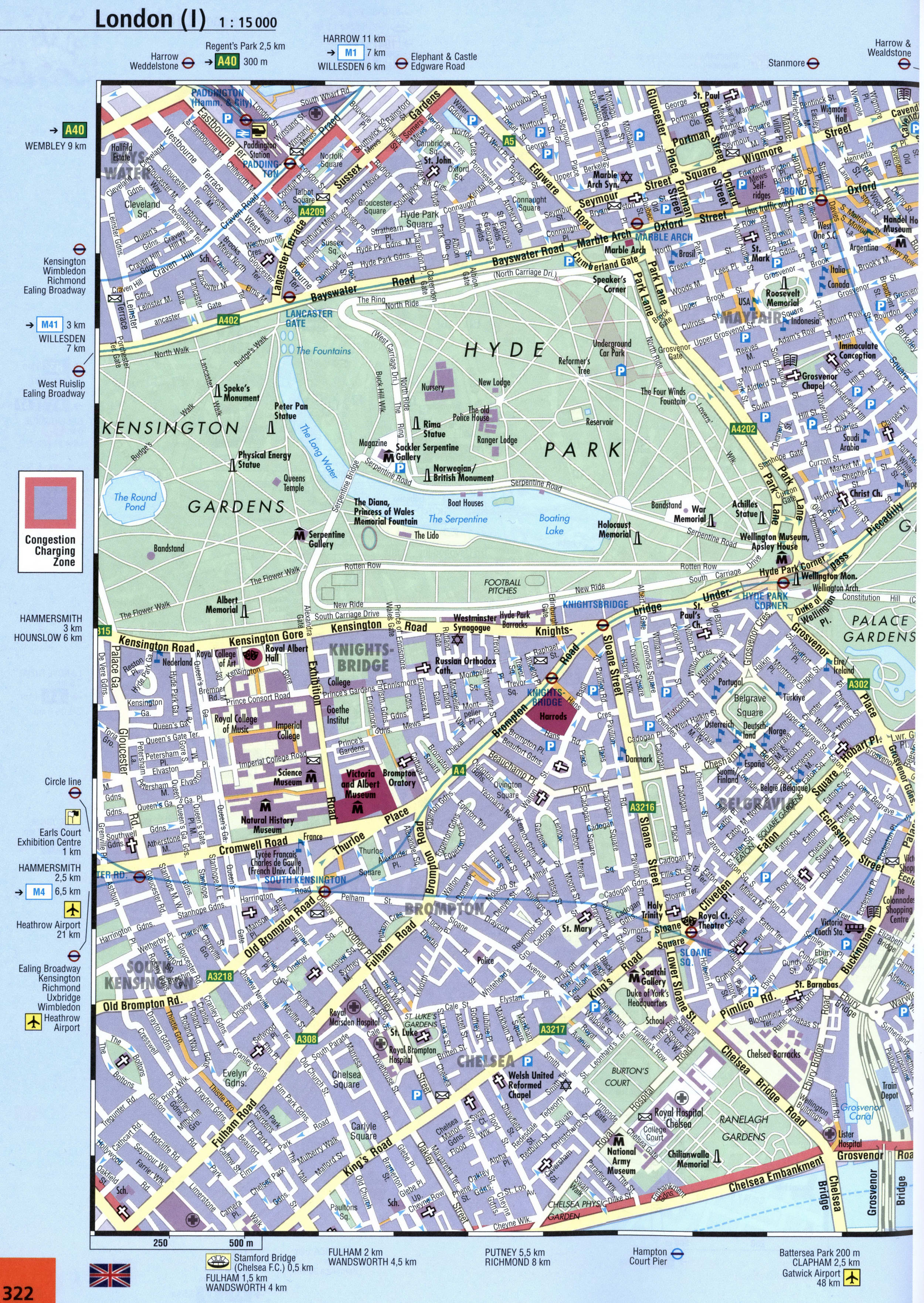 London street map with sights