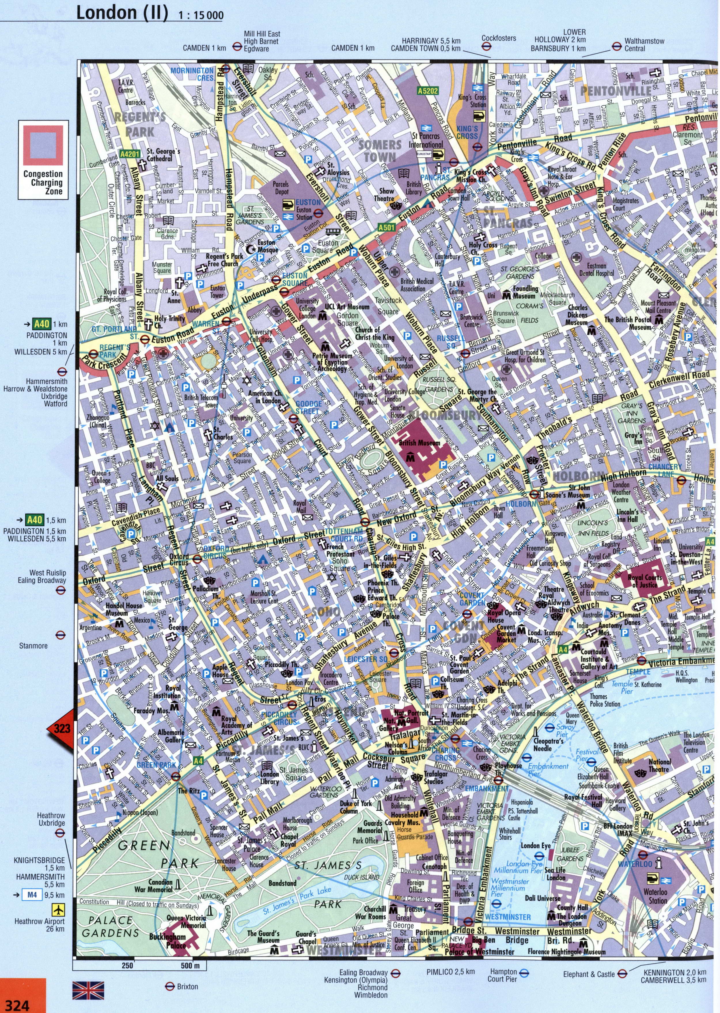 London street map with sights