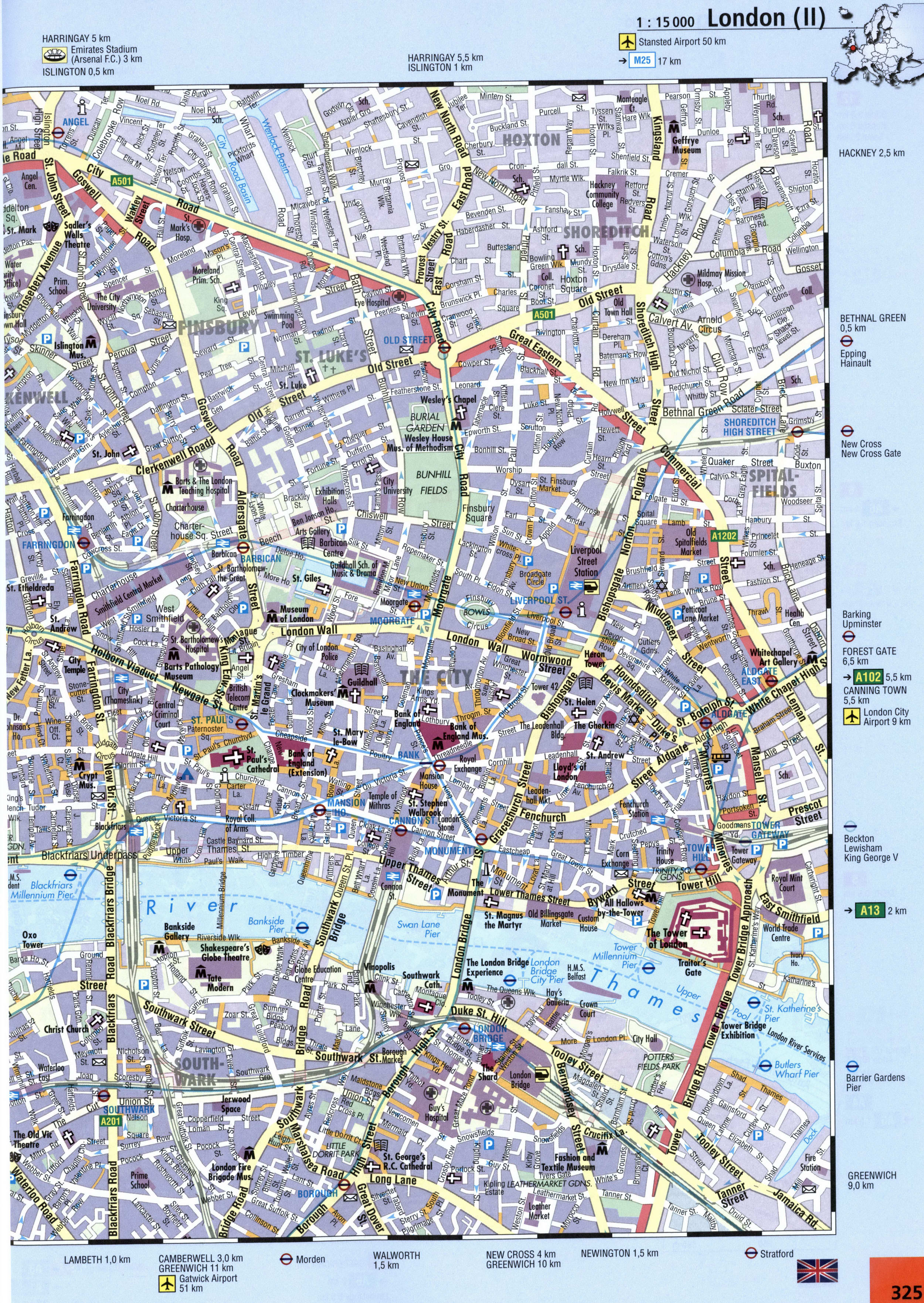 London street map with sights