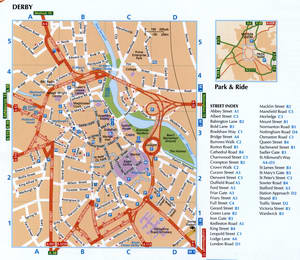 Derby map with public places