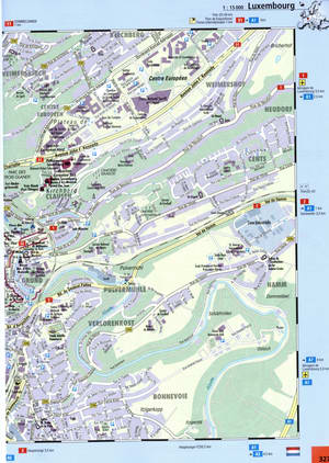Luxembourg street map with sights