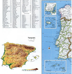 Detailed map of Portugal with cities and provinces
