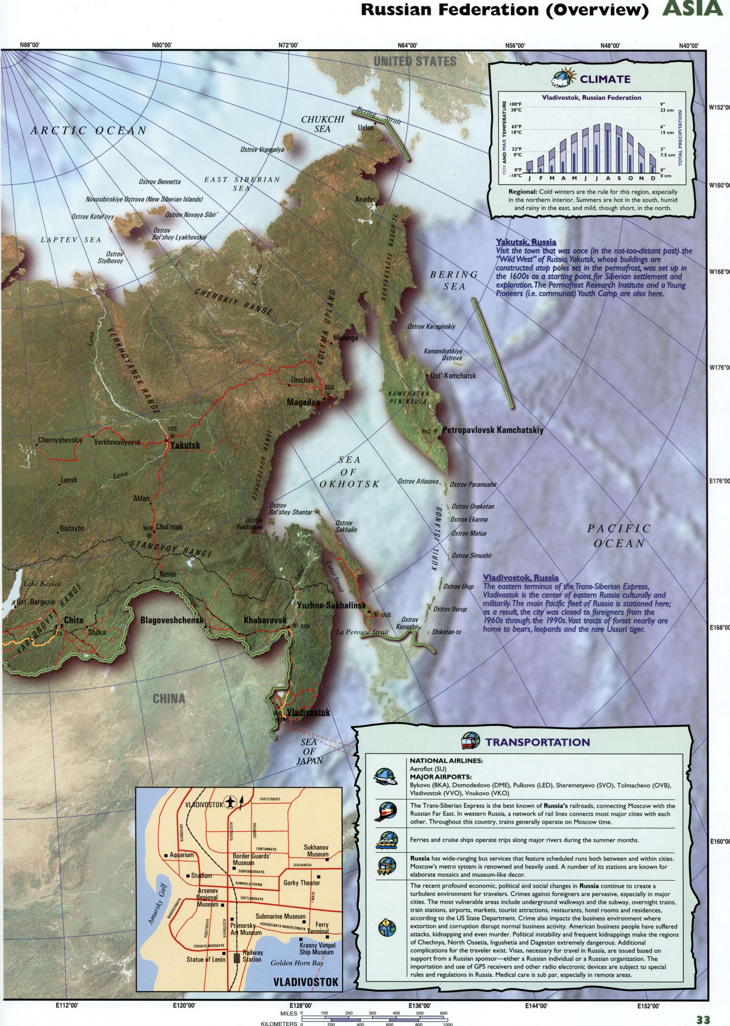 Map of the Russian Federation for Travelers