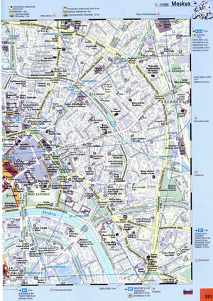 Moscow street map with beautiful sights