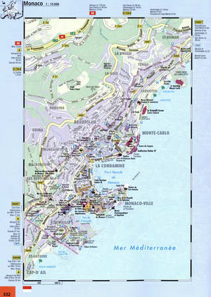 Monaco street map with sights