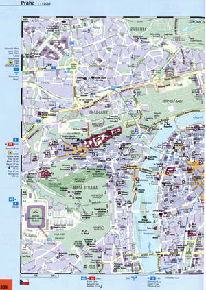Prague street map with sights