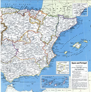 Detailed map of Spain with cities and provinces