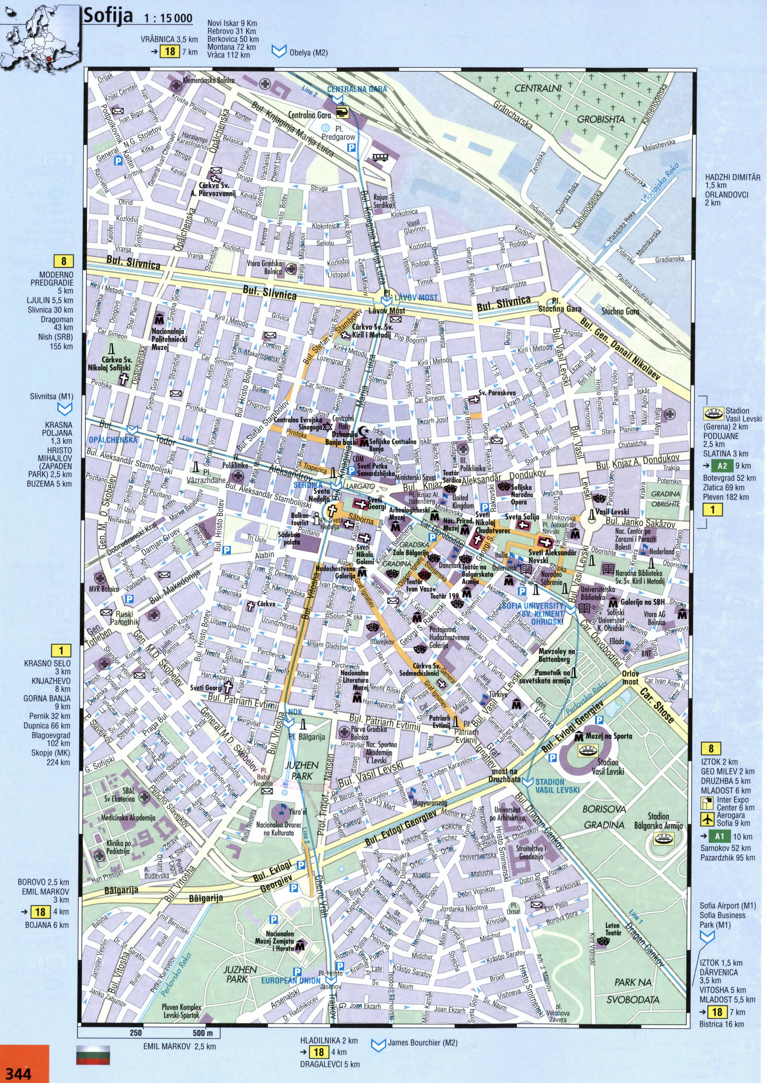 Sophia street map with sights
