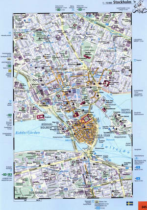 Stockholm street map with beautiful sights