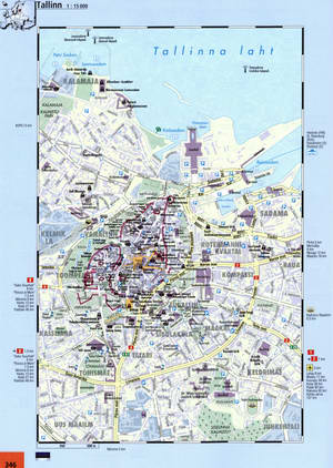 Tallinn street map with beautiful sights