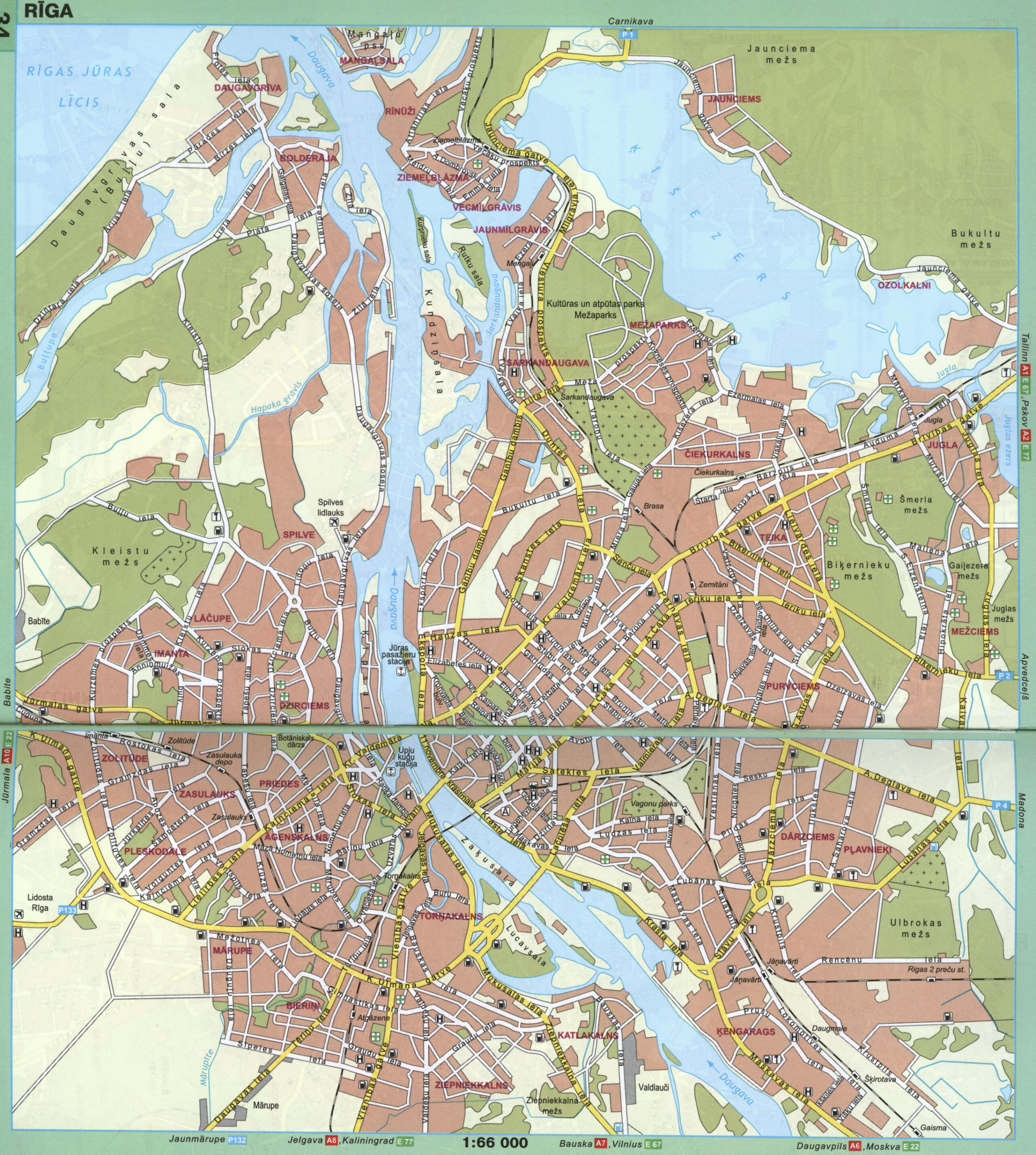 Riga Street Map for Drivers