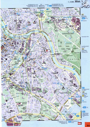 Vienna street map with beautiful sights