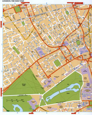 Large map of the West End, London