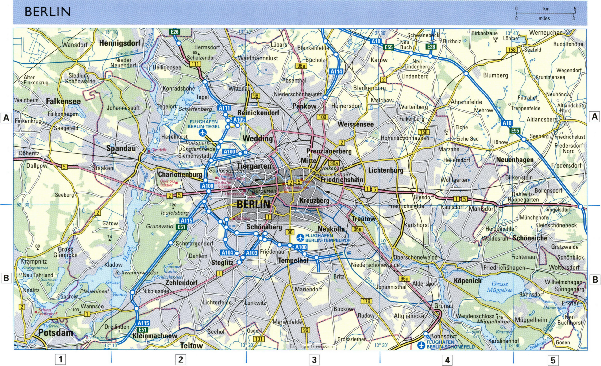 Map of Berlin's main highways