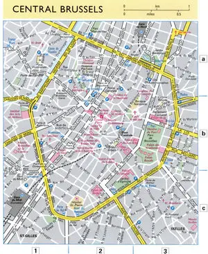 map of the center of Brussels