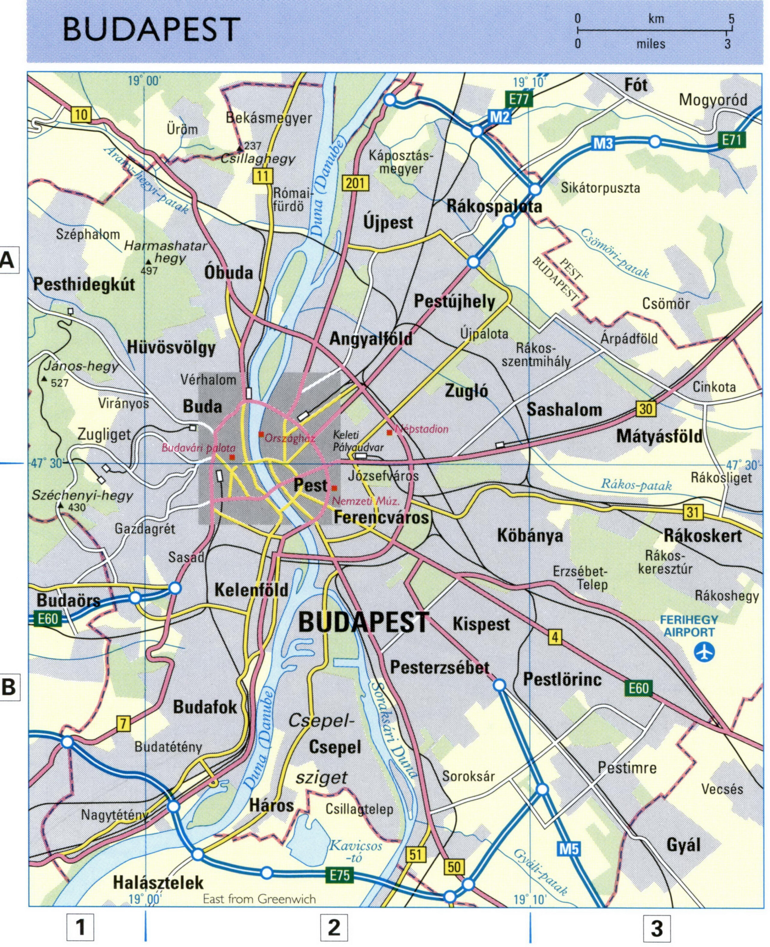 Highway map of Bucharest and its suburbs