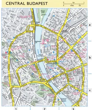 Large-scale map of Bucharest with landmarks
