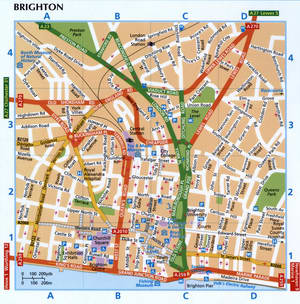 Brighton map with public places