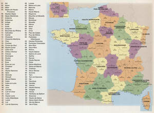 Map of the departments of France