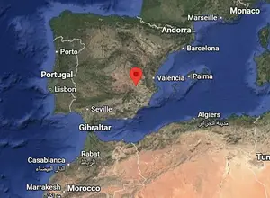 Where is the city of Albacete located on the map of Spain
