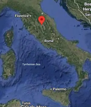 Where is Perugia (Italy) on the world map?