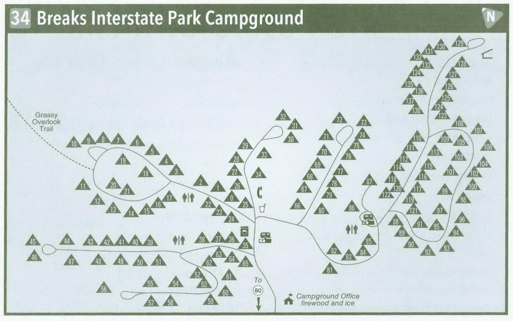 Plan of Breaks Interstate Park Campground