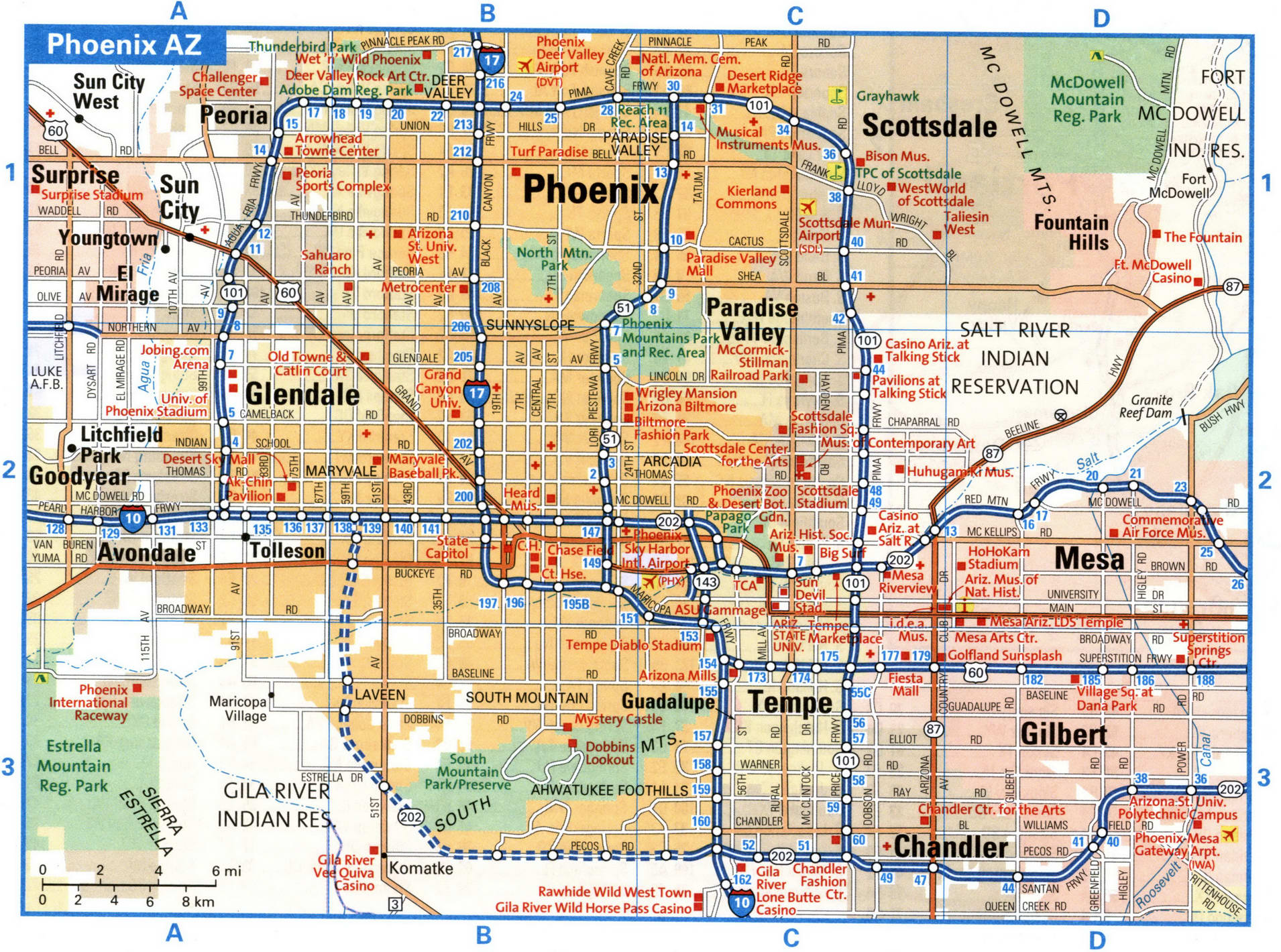 Phoenix city interstate highway map