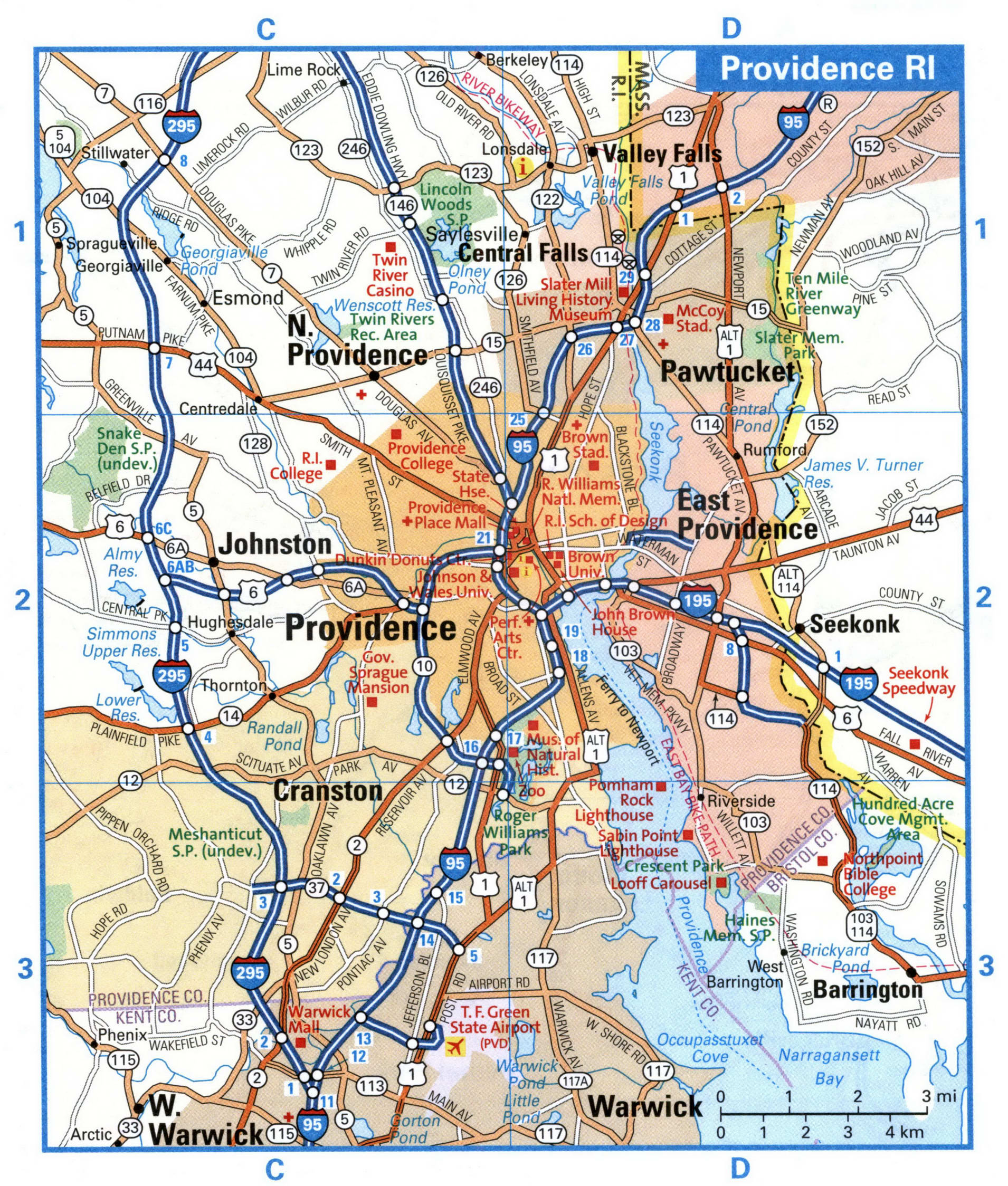 Providence city interstate highway map