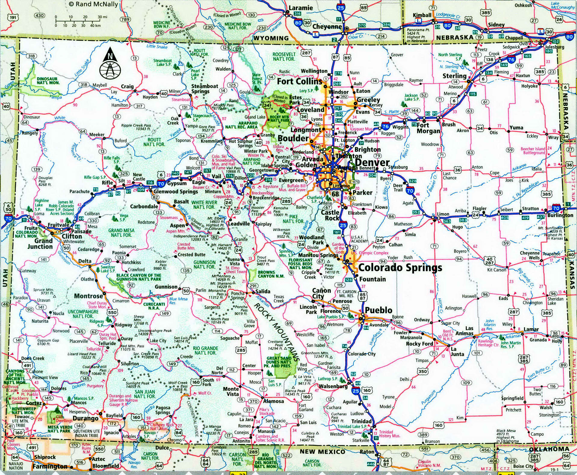 Colorado interstate highways map