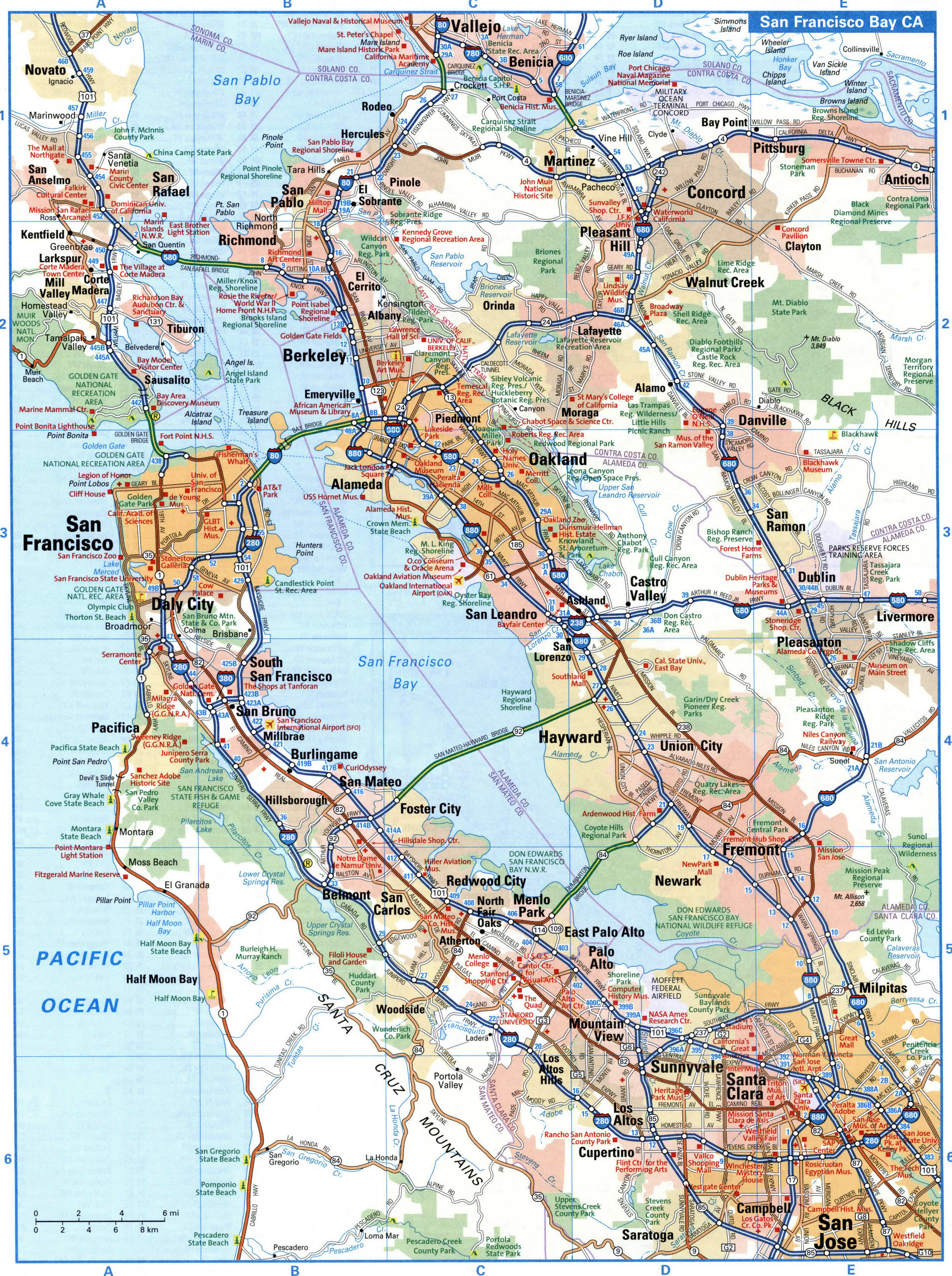 San Francisco city interstate highway map