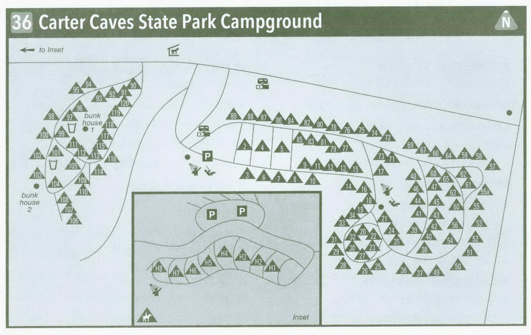 Plan of Carter Caves State Park Campground