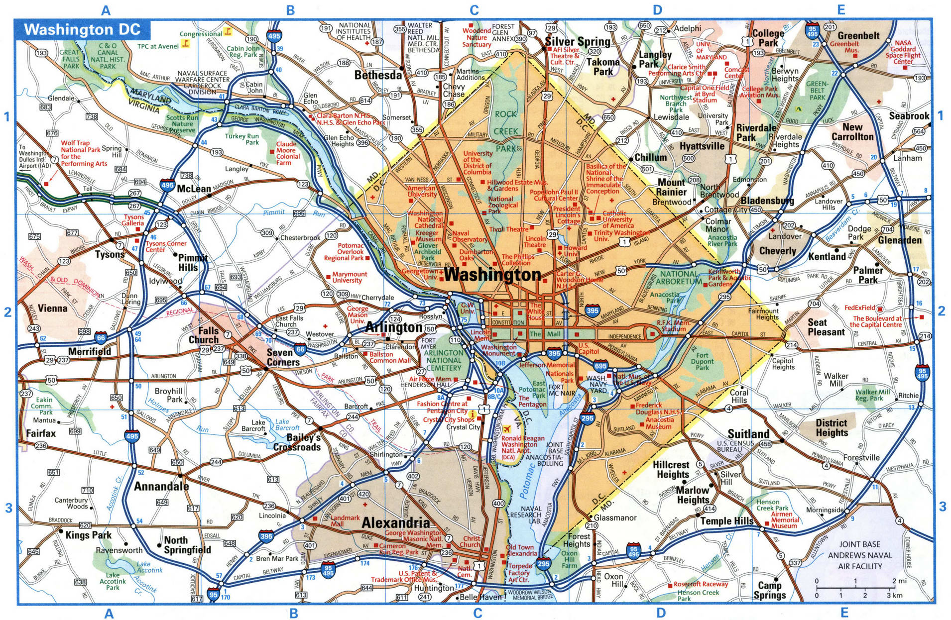 Washington city interstate highway map