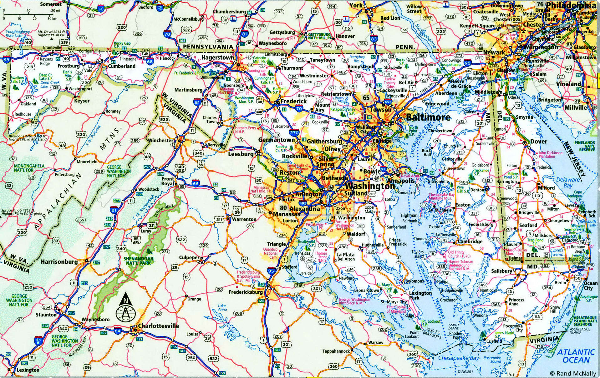 Delaware interstate highways map. Detailed map of local roads and interstate highways in Delaware