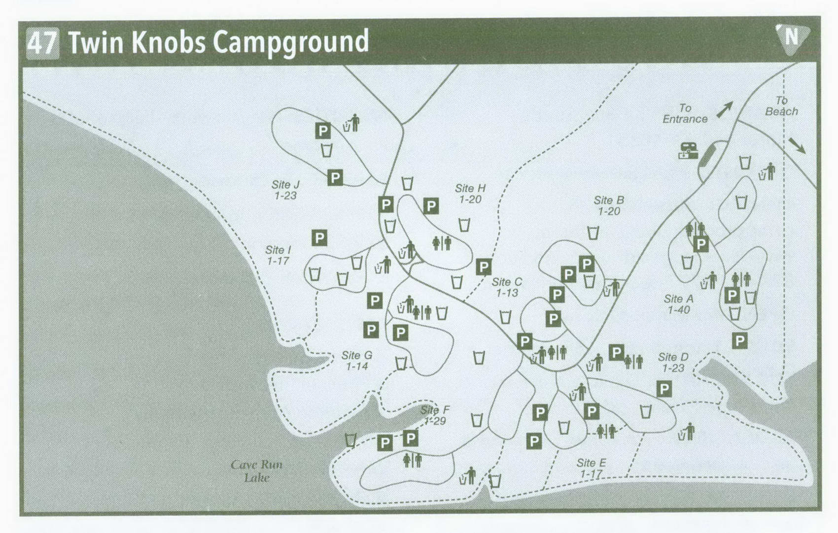 Plan of Twin Knobs Campground