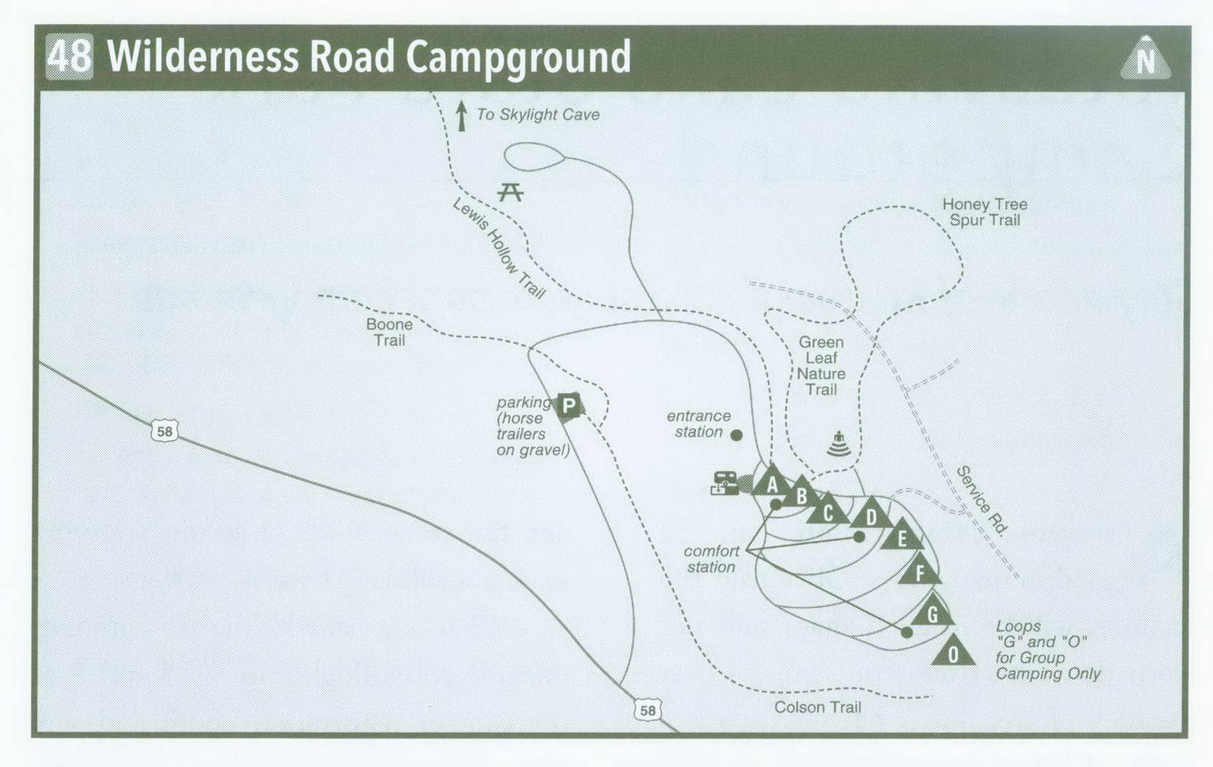 Plan of Wilderness Road Campground