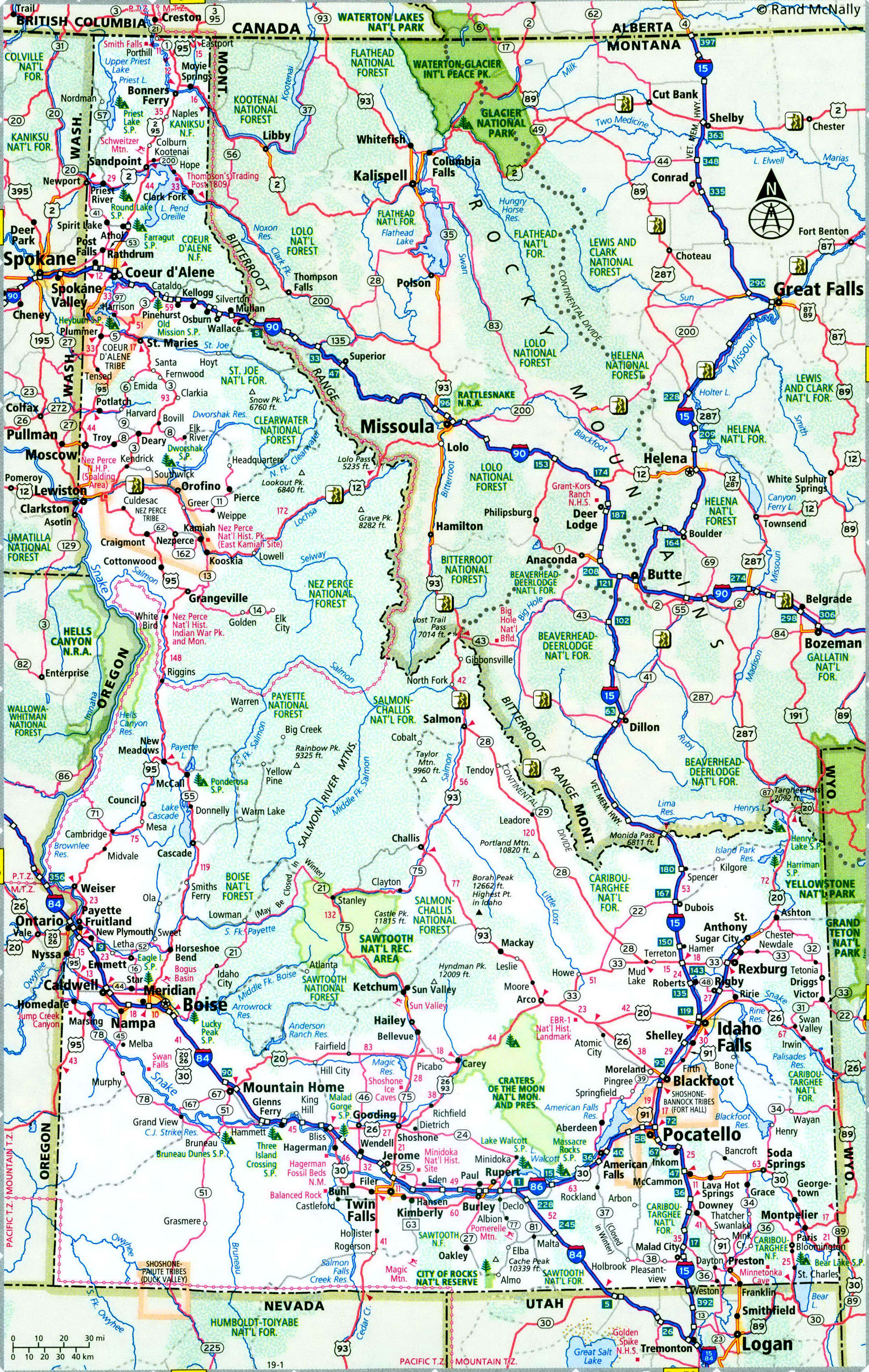 Idaho interstate highways map