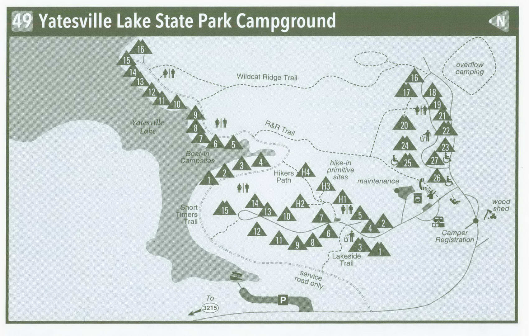 Plan of Yatesville Lake State Park Campground