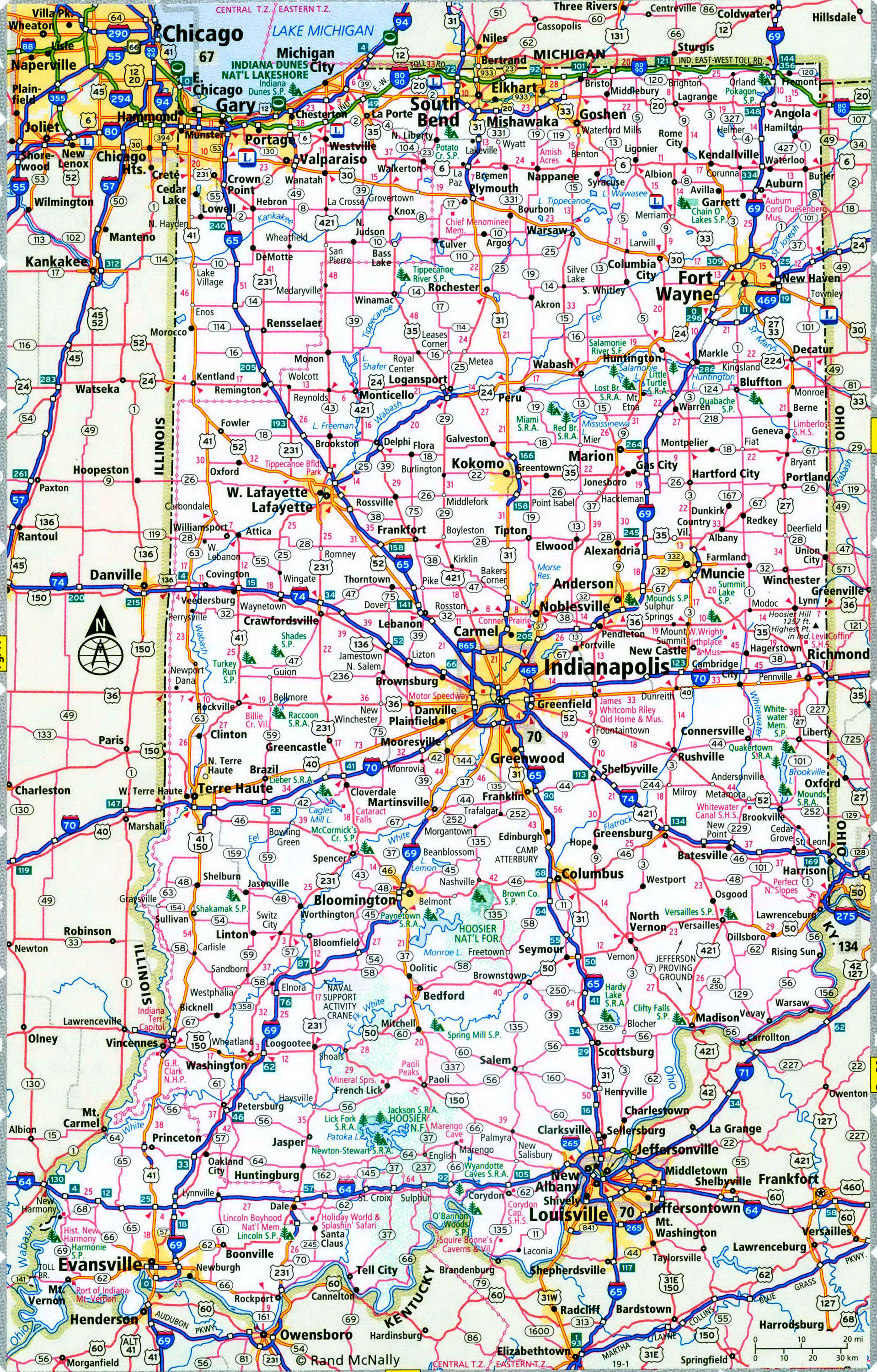 Indiana interstate highways map