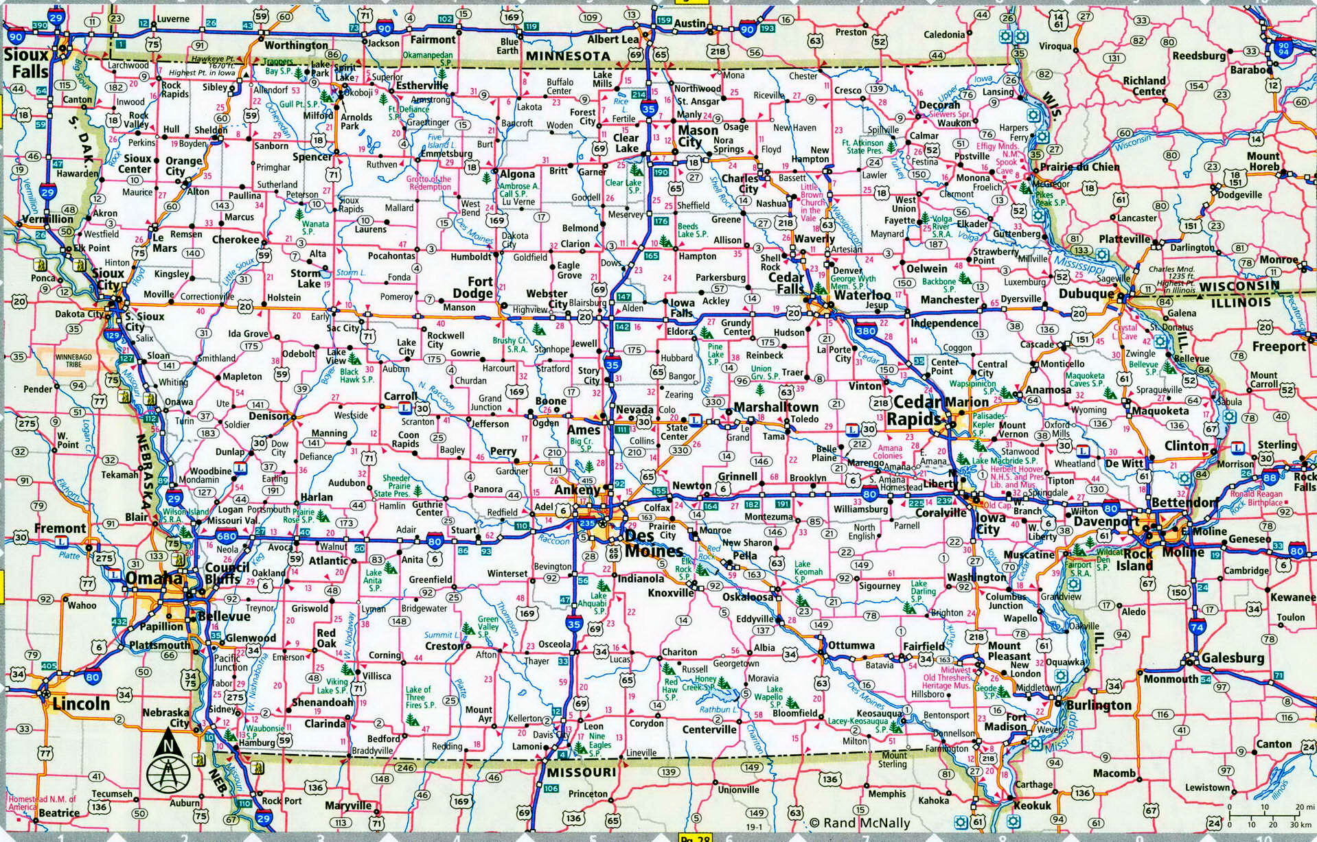 Iowa Interstate Highways Map I 29 I 35 I 80 I 380 Free   19 