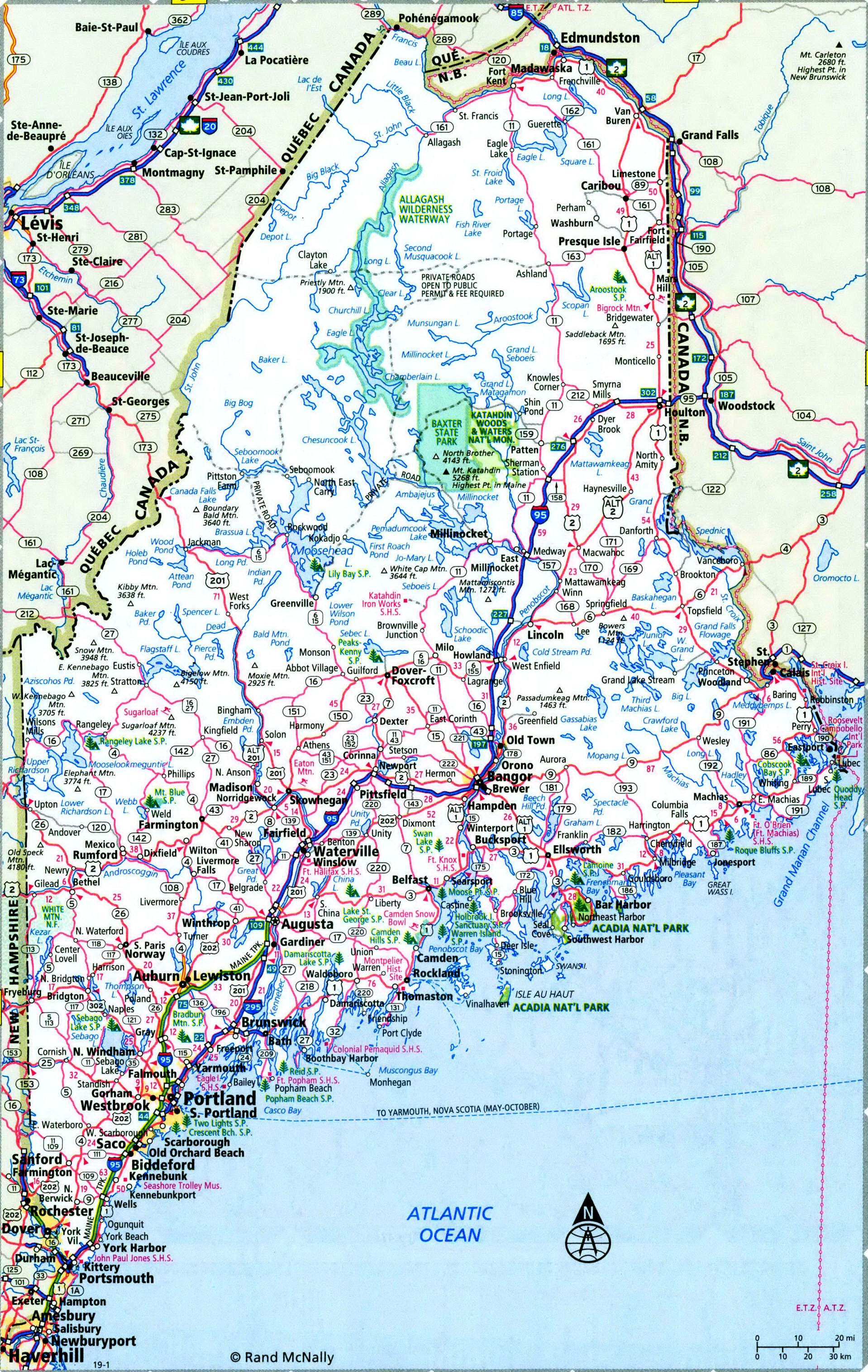 Maine highway map