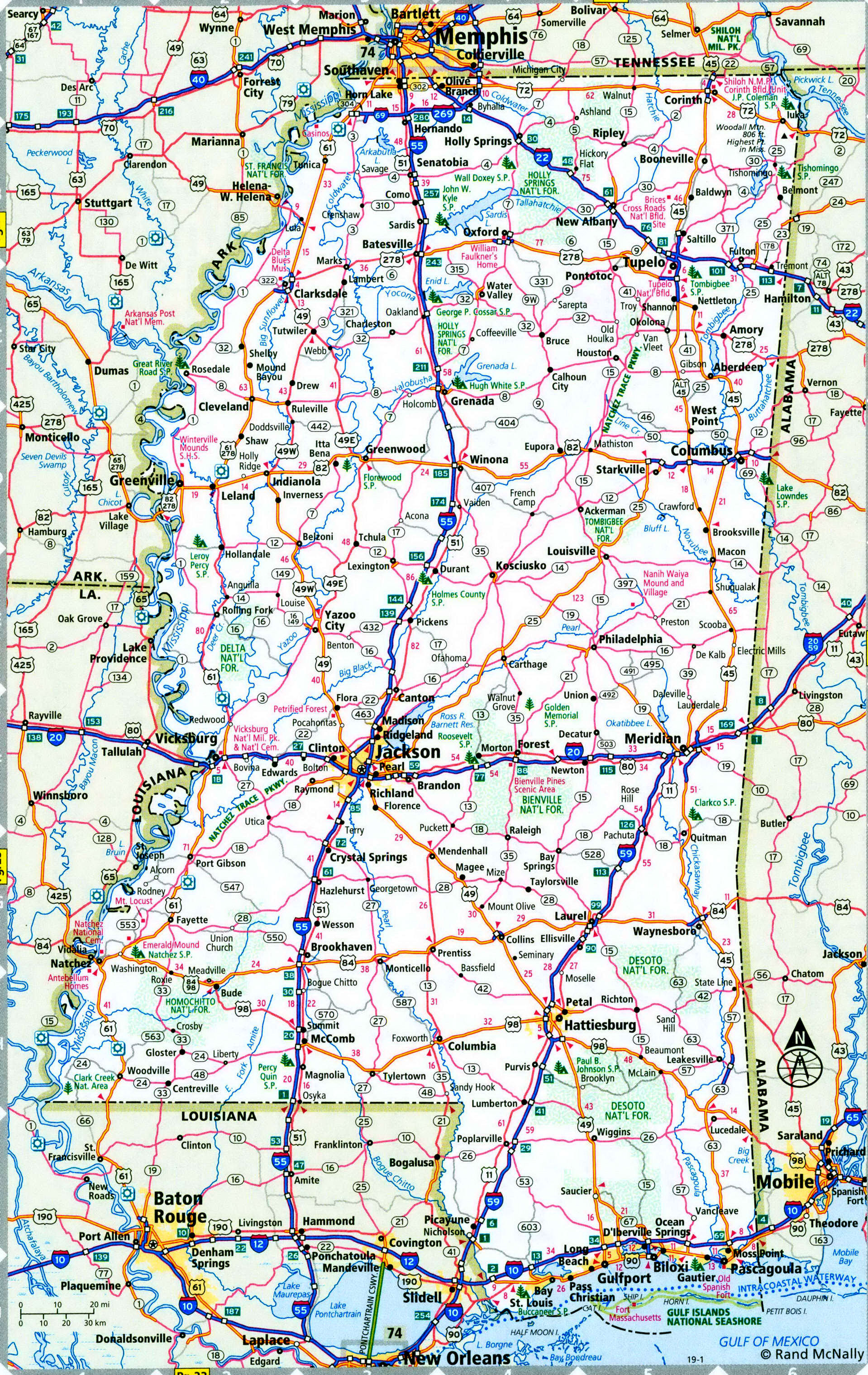 Mississippi interstate highway map