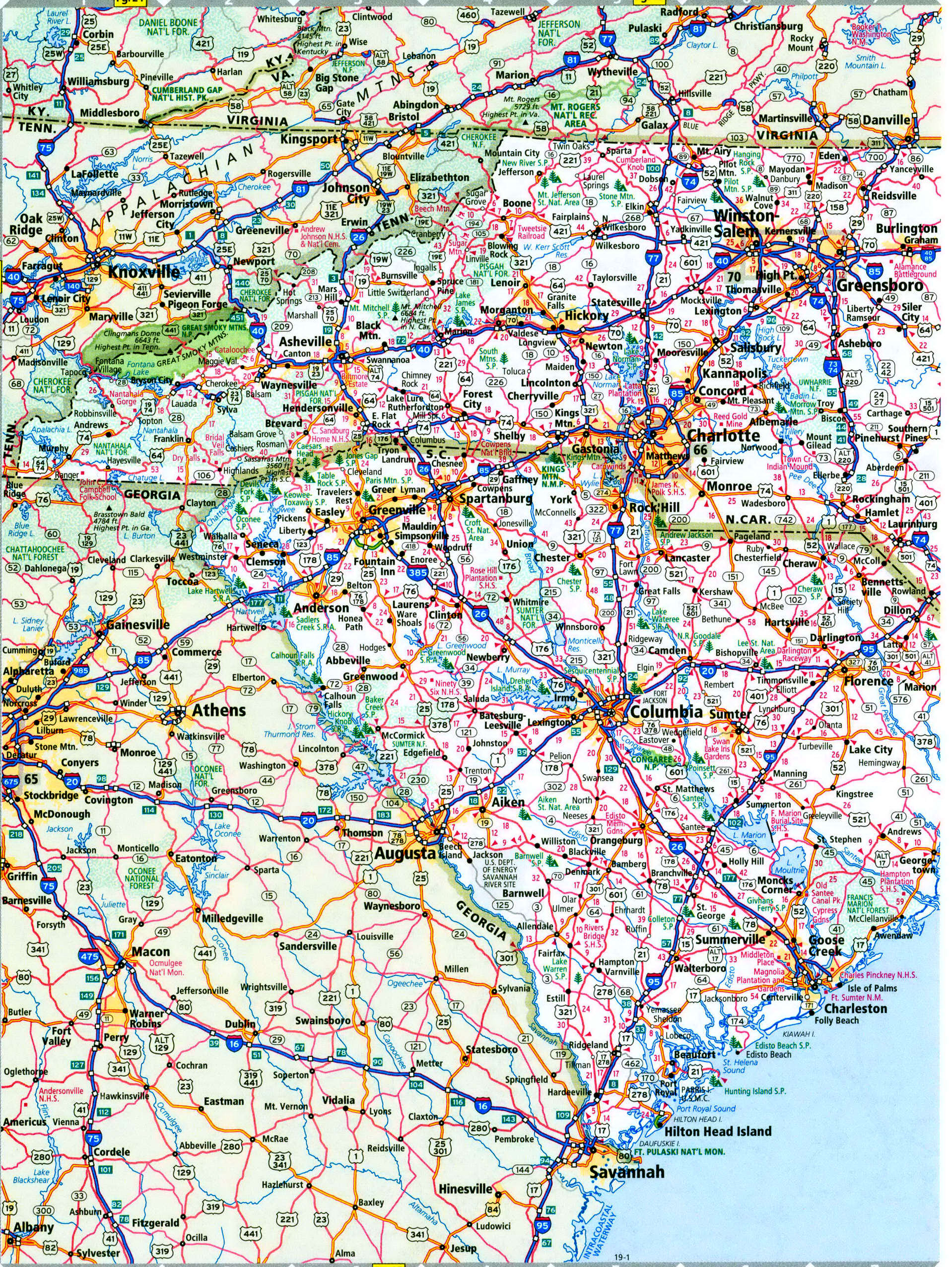 North Carolina interstate highway map