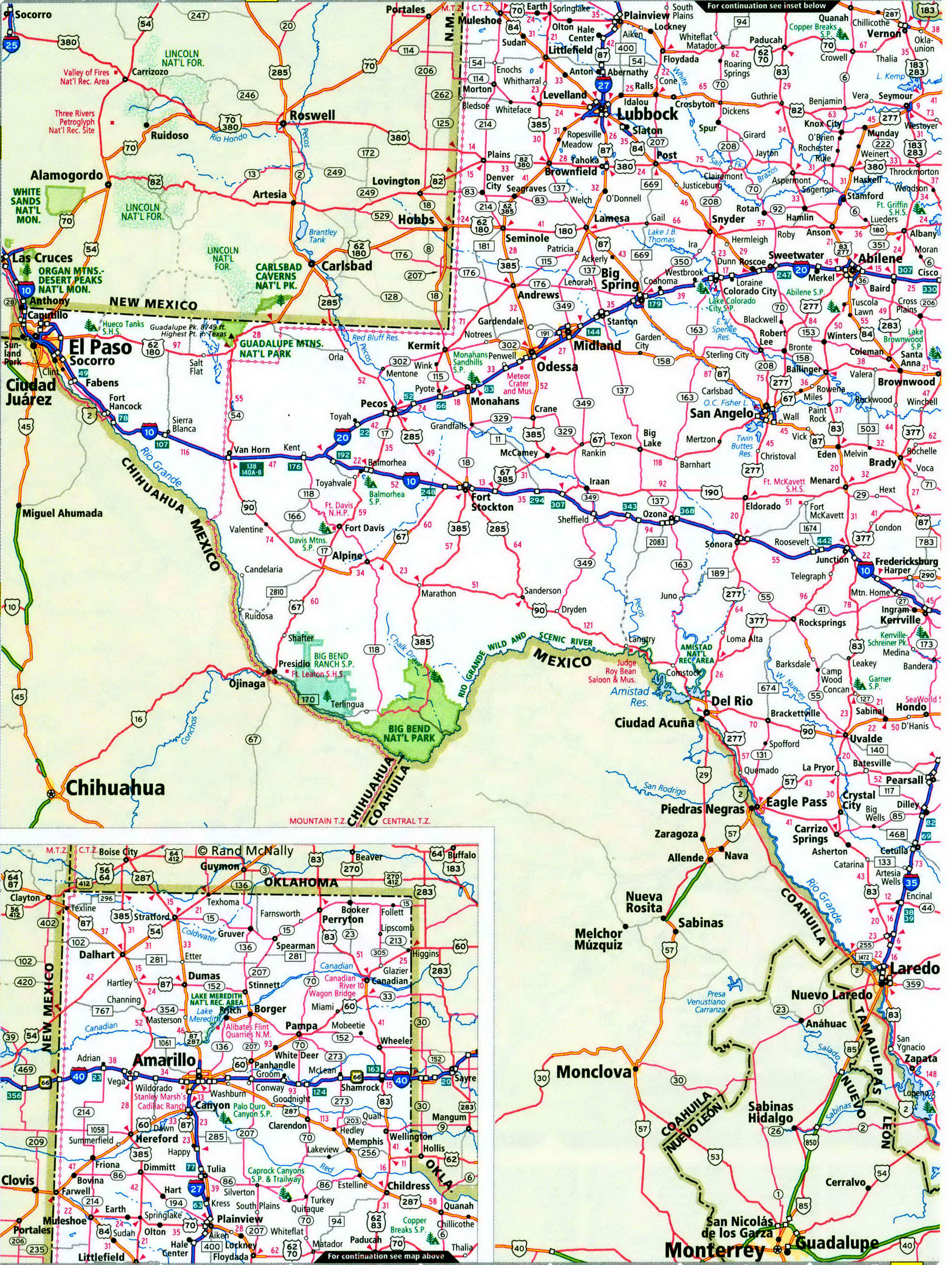Texas interstate highways map