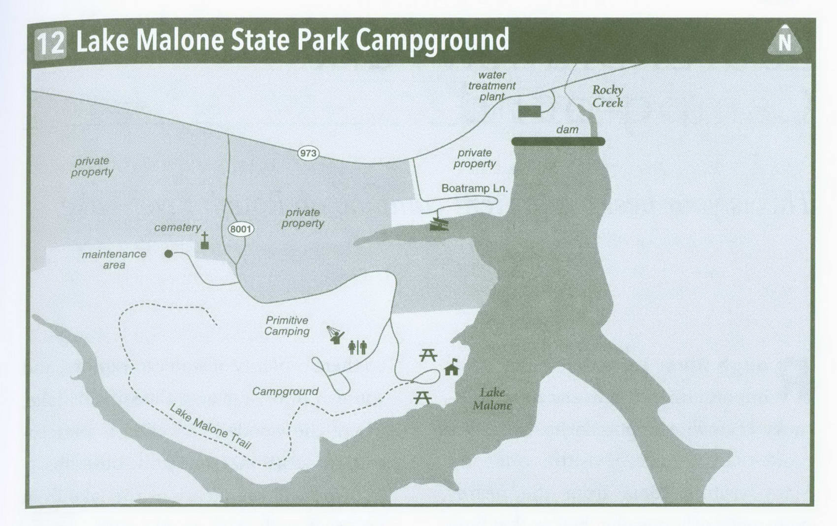 Plan of Lake Malone State Park Campground