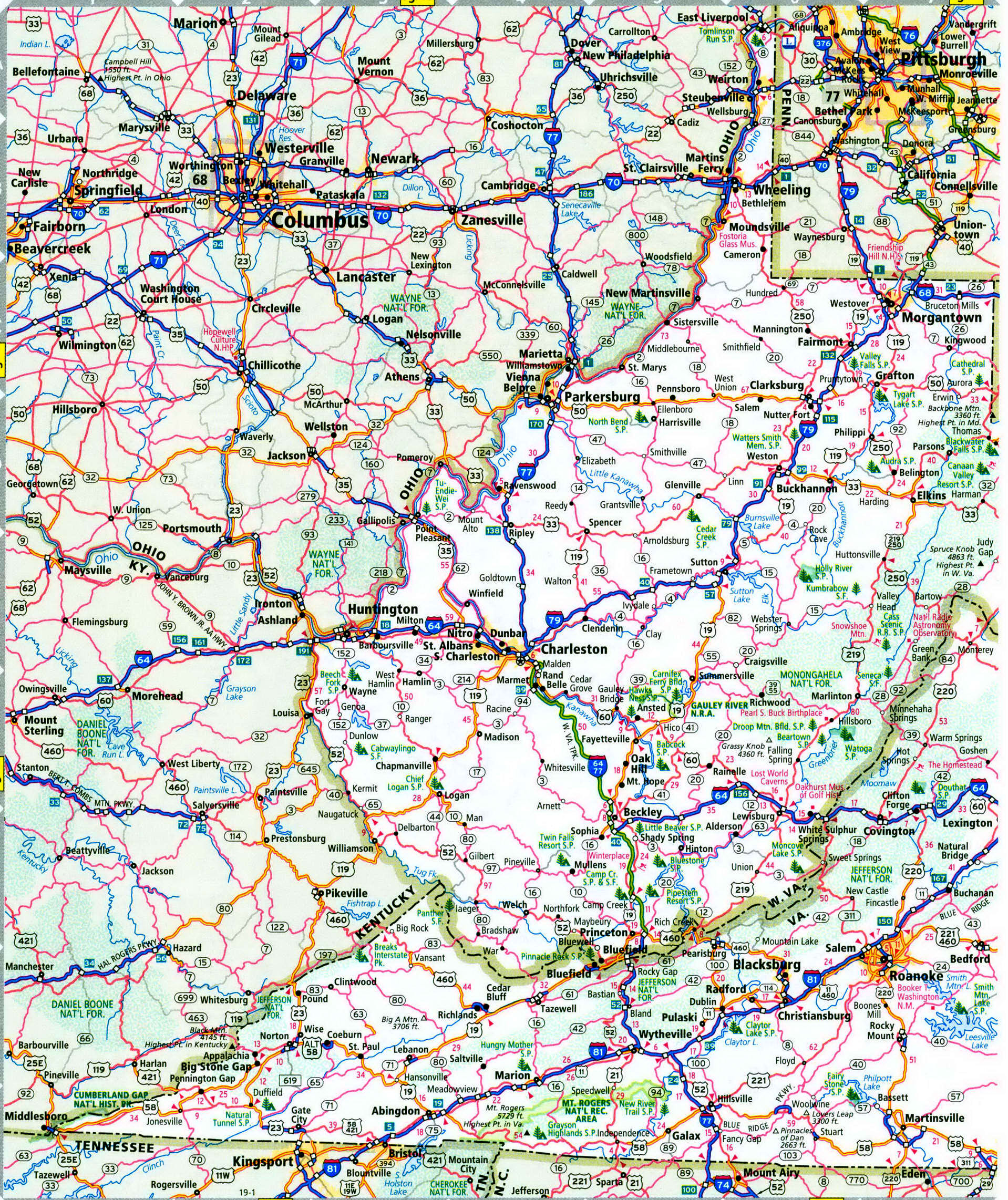 Virginia interstate highway map