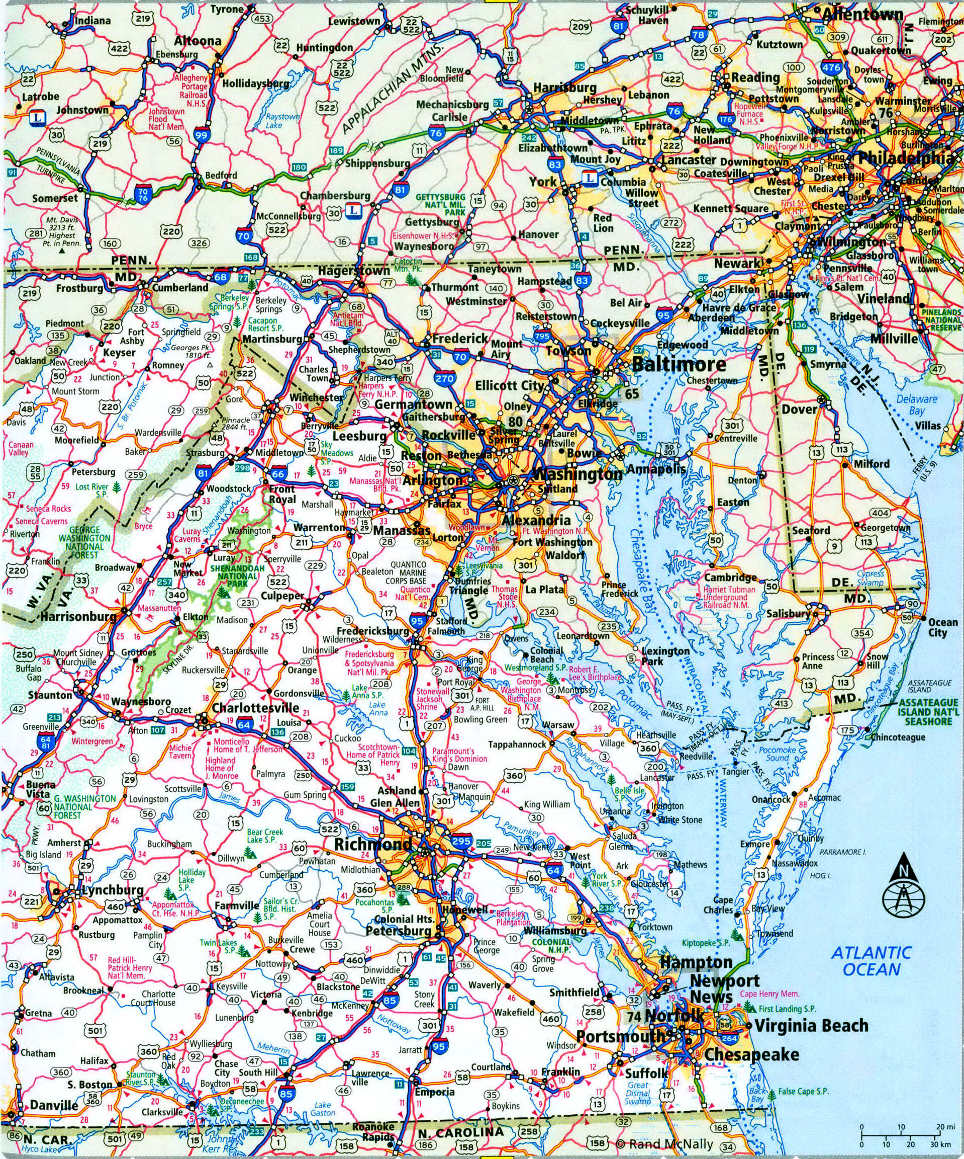 Virginia interstate highway map free
