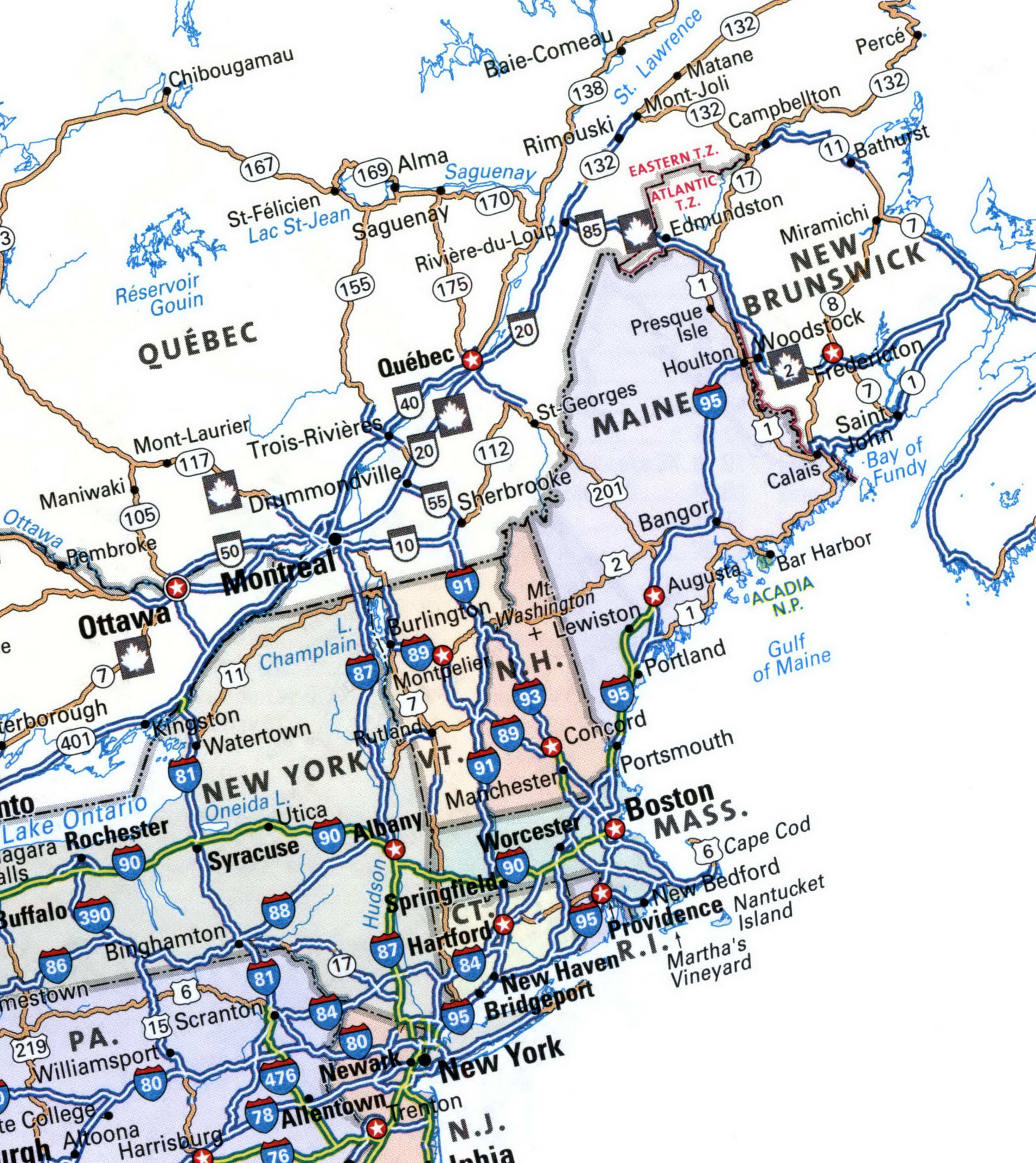 Map of region New England