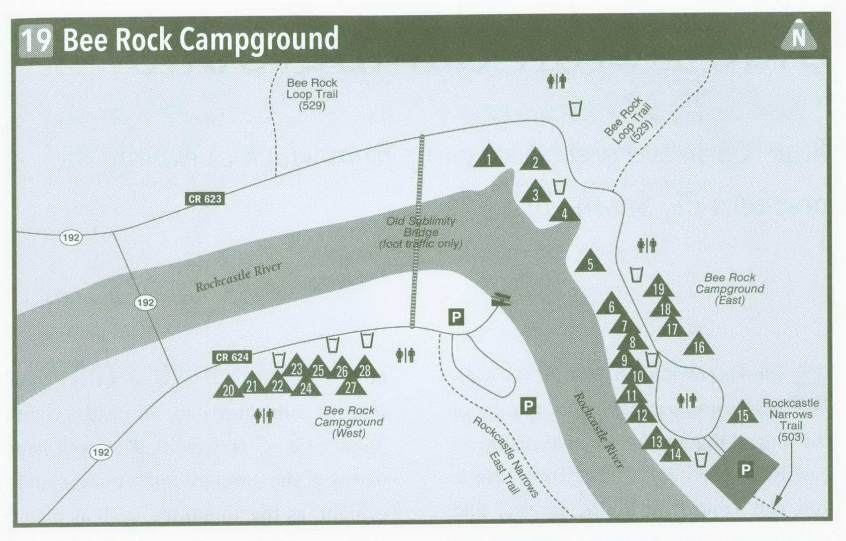 Plan of Bee Rock Campground