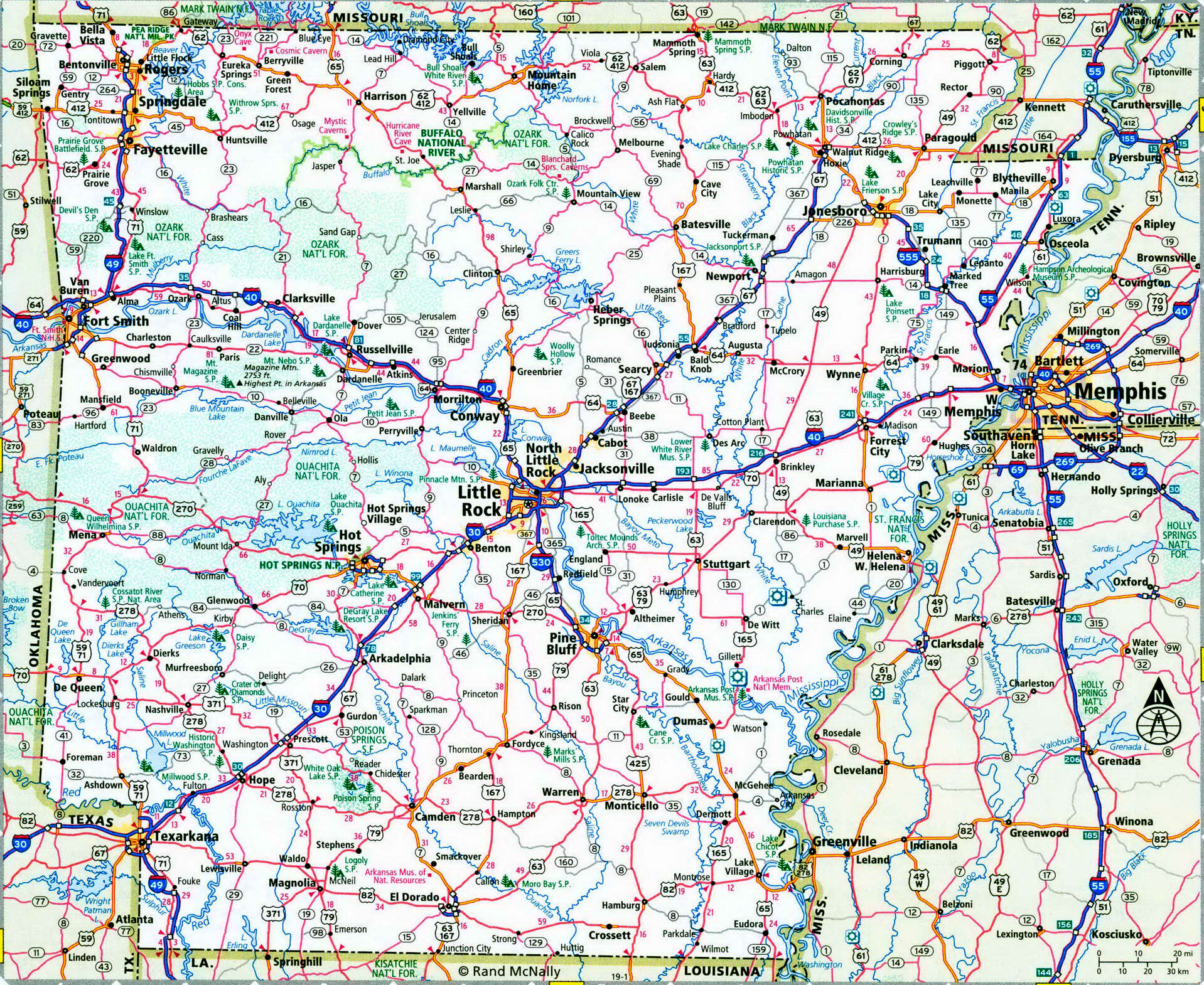 Arkansas highways map